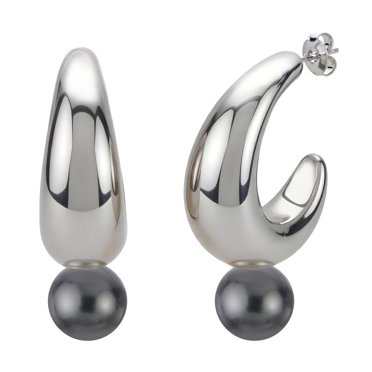 Sterling Silver Tahitian Pearl Earring