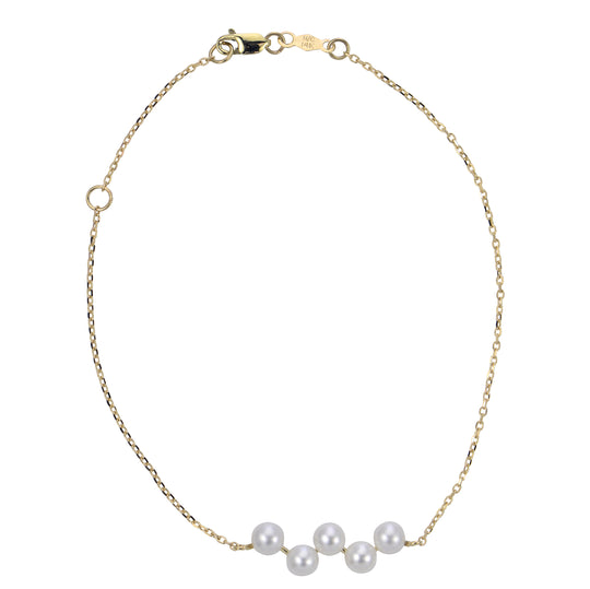14KT Yellow Gold Freshwater Pearl Bracelet