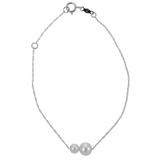 14KT White Gold Freshwater Pearl Bracelet