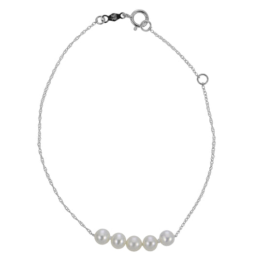 14KT White Gold Freshwater Pearl Bracelet