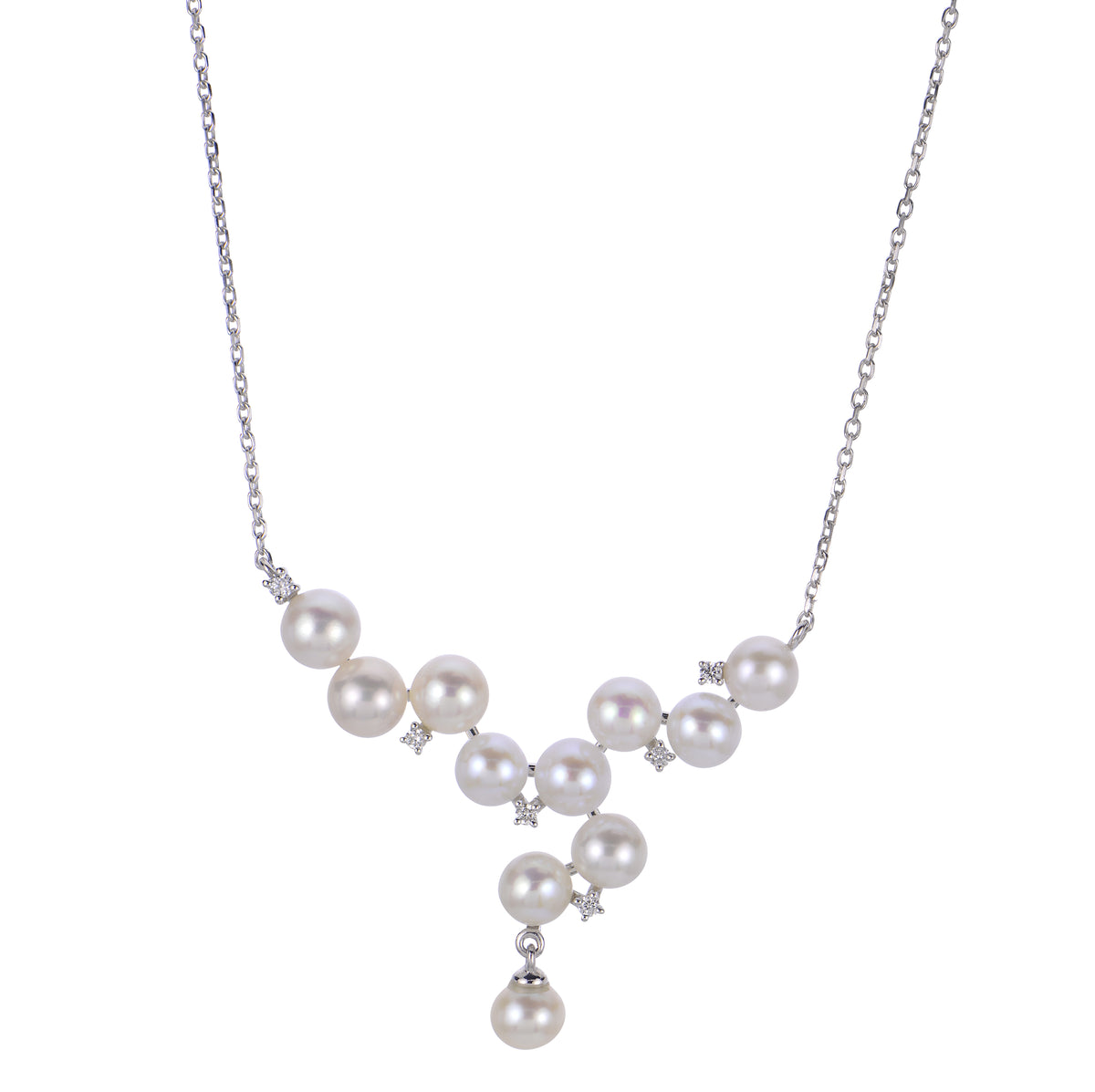 14KT White Gold Freshwater Pearl Necklace
