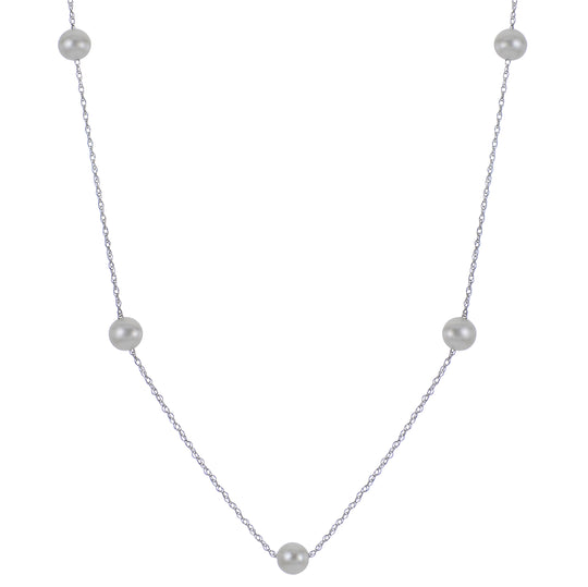14KT White Gold Freshwater Pearl Necklace