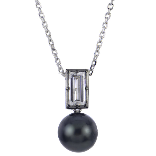 Sterling Silver Tahitian Pearl & LGD Necklace