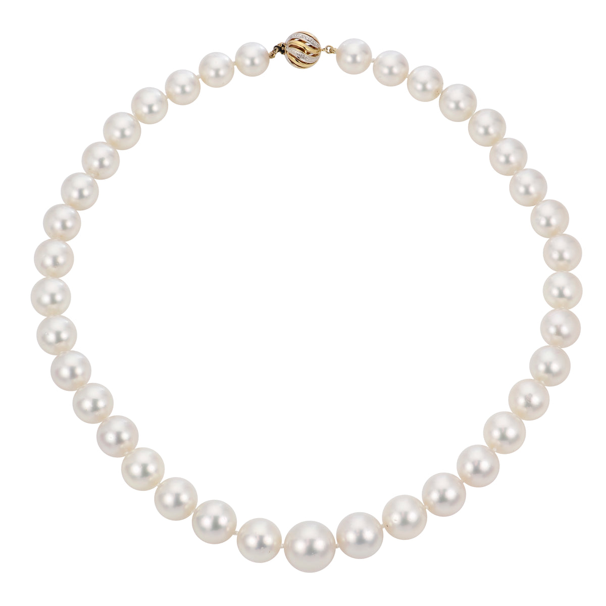 14KT Yellow Gold White South Sea Pearl Necklace