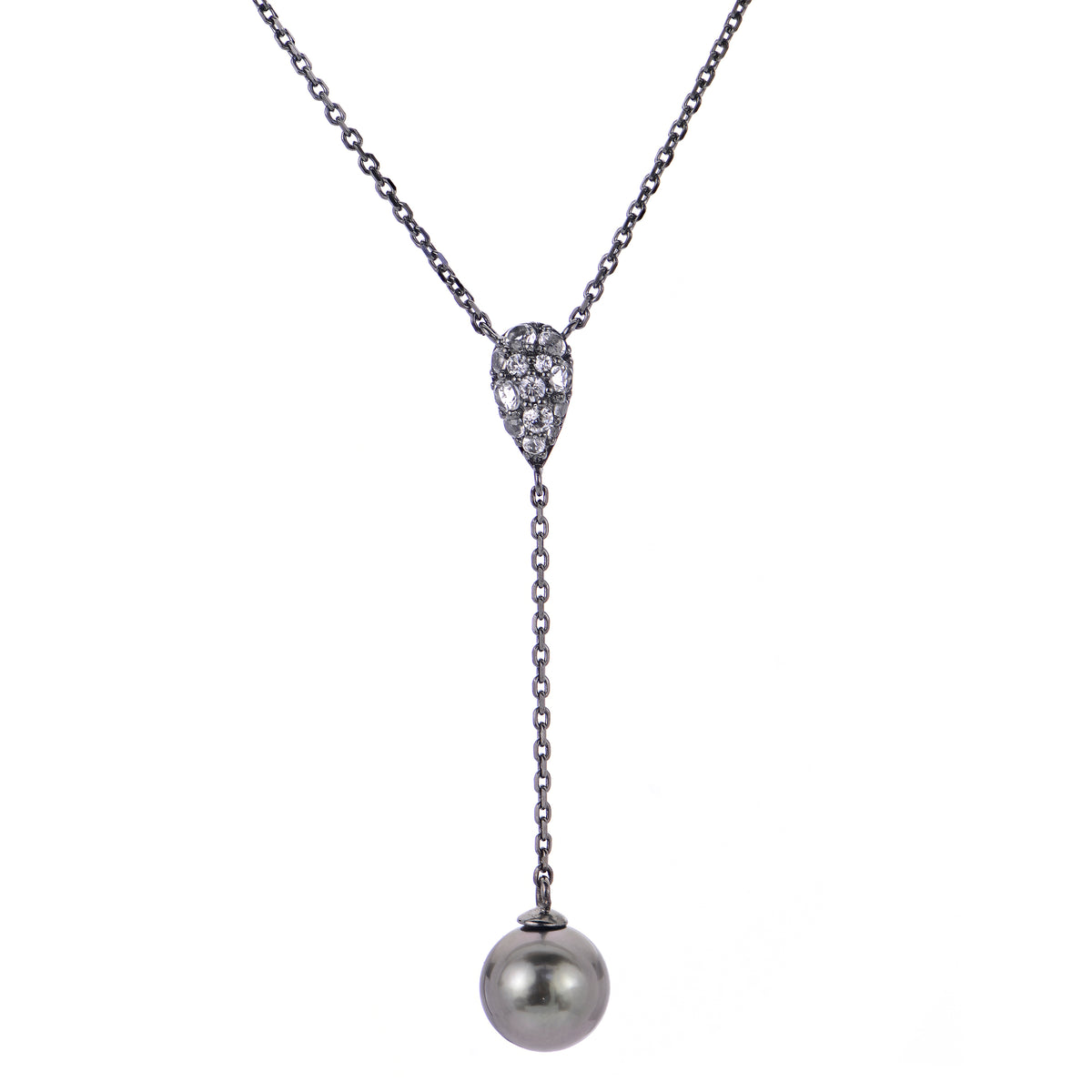 Sterling Silver Tahitian Pearl Necklace