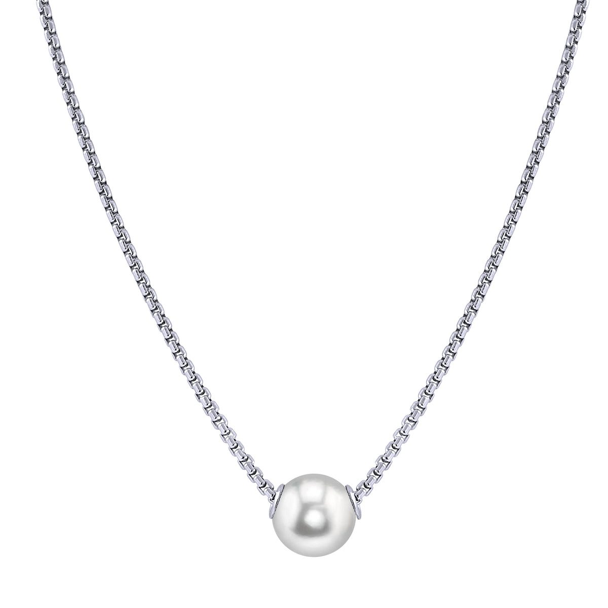 Sterling Silver Freshwater Pearl Solitaire Necklace