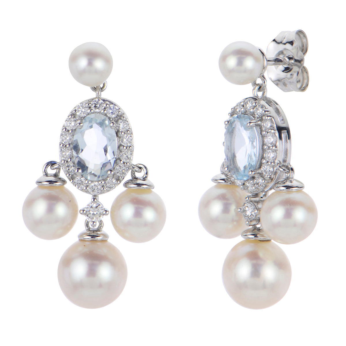 14KT White Gold Freshwater Pearl Earring
