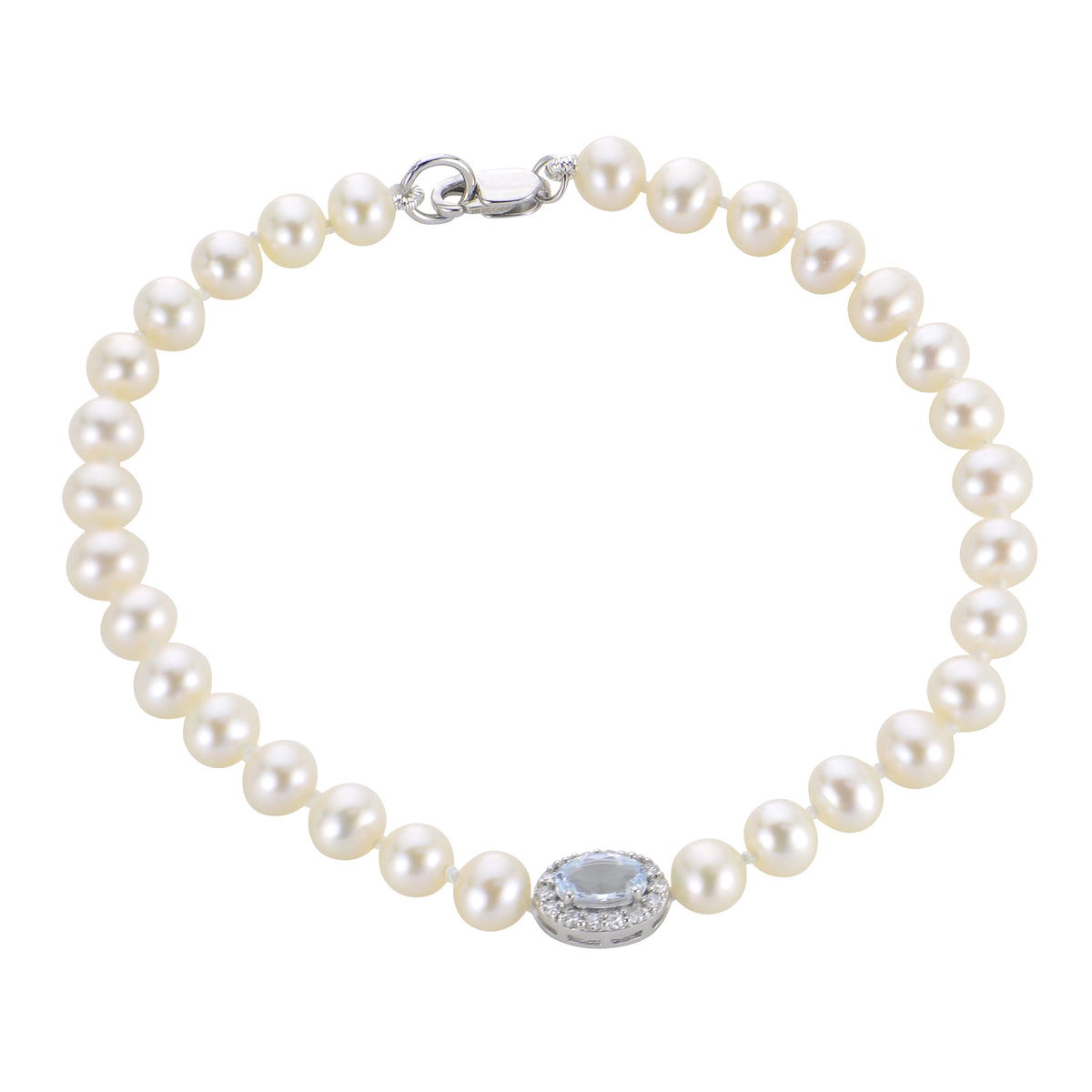 14KT White Gold Freshwater Pearl Bracelet
