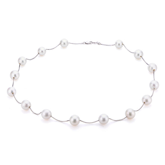 14KT White Gold Freshwater Pearl Necklace