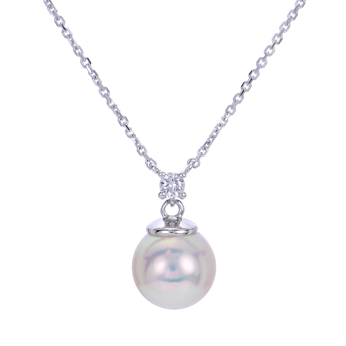14KT White Gold Akoya Pearl Necklace