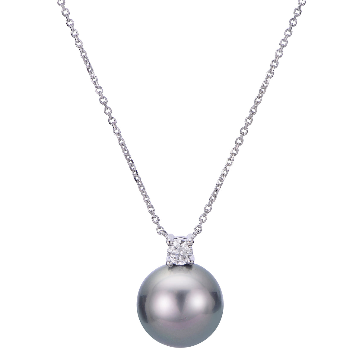 14KT White Gold Tahitian Pearl Necklace