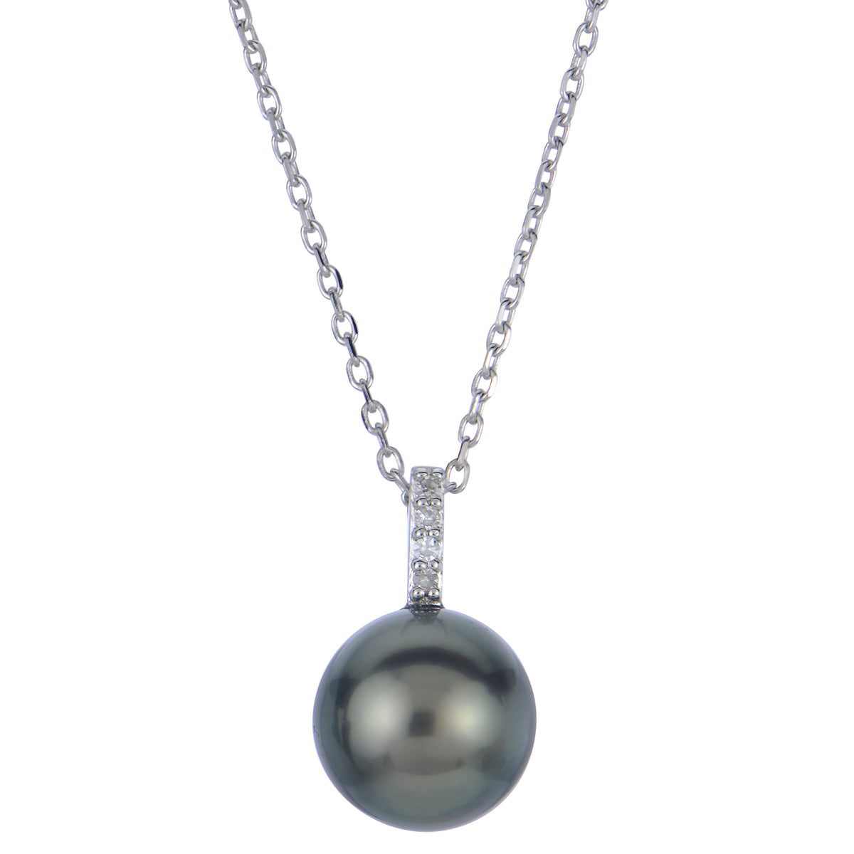 14KT White Gold Tahitian Pearl Necklace