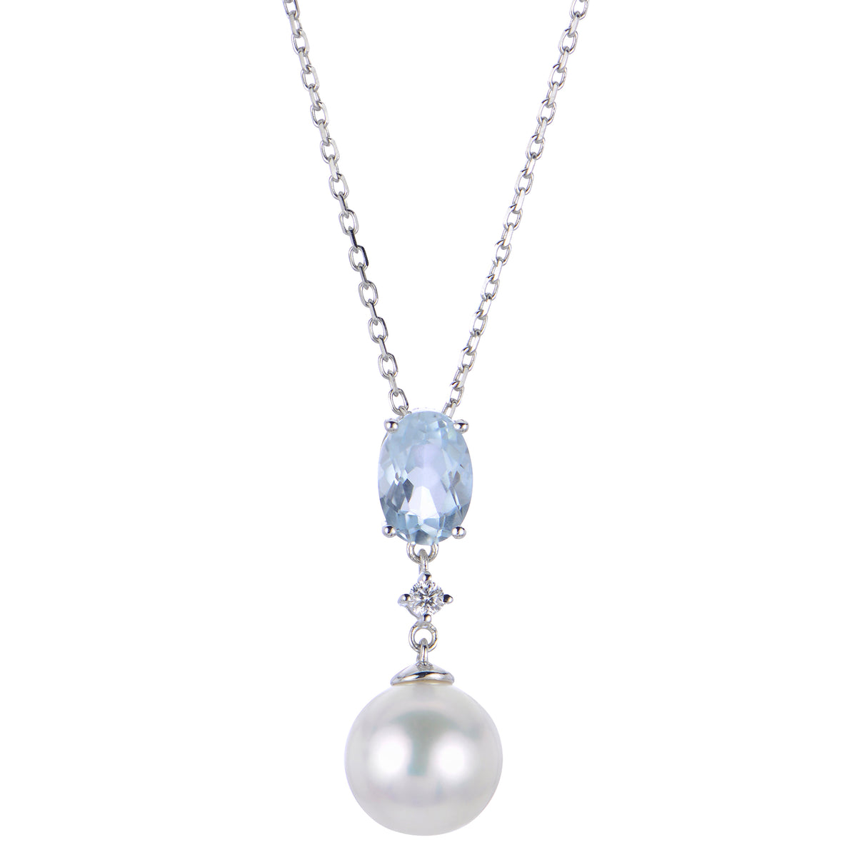 14KT White Gold Freshwater Pearl Pendant