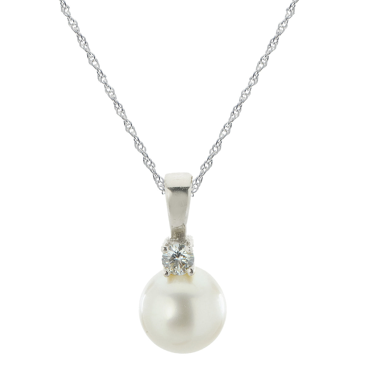 14KT White Gold Freshwater Pearl Pendant
