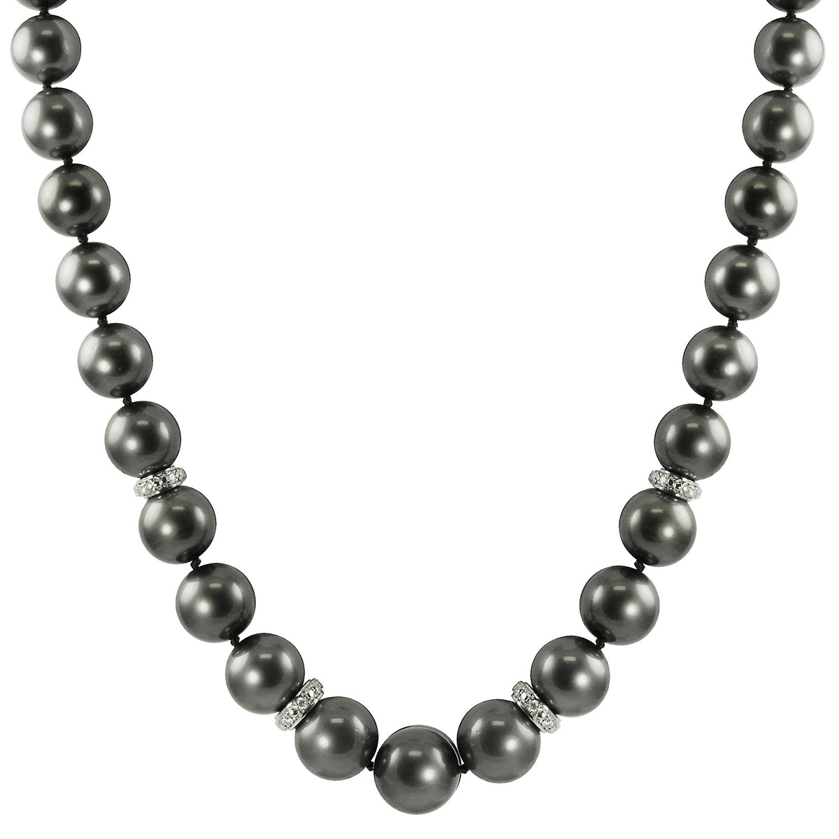 14KT White Gold Tahitian Pearl & Diamond Necklace