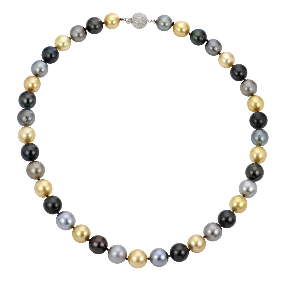 14KT White Gold Tahitian Pearl Necklace